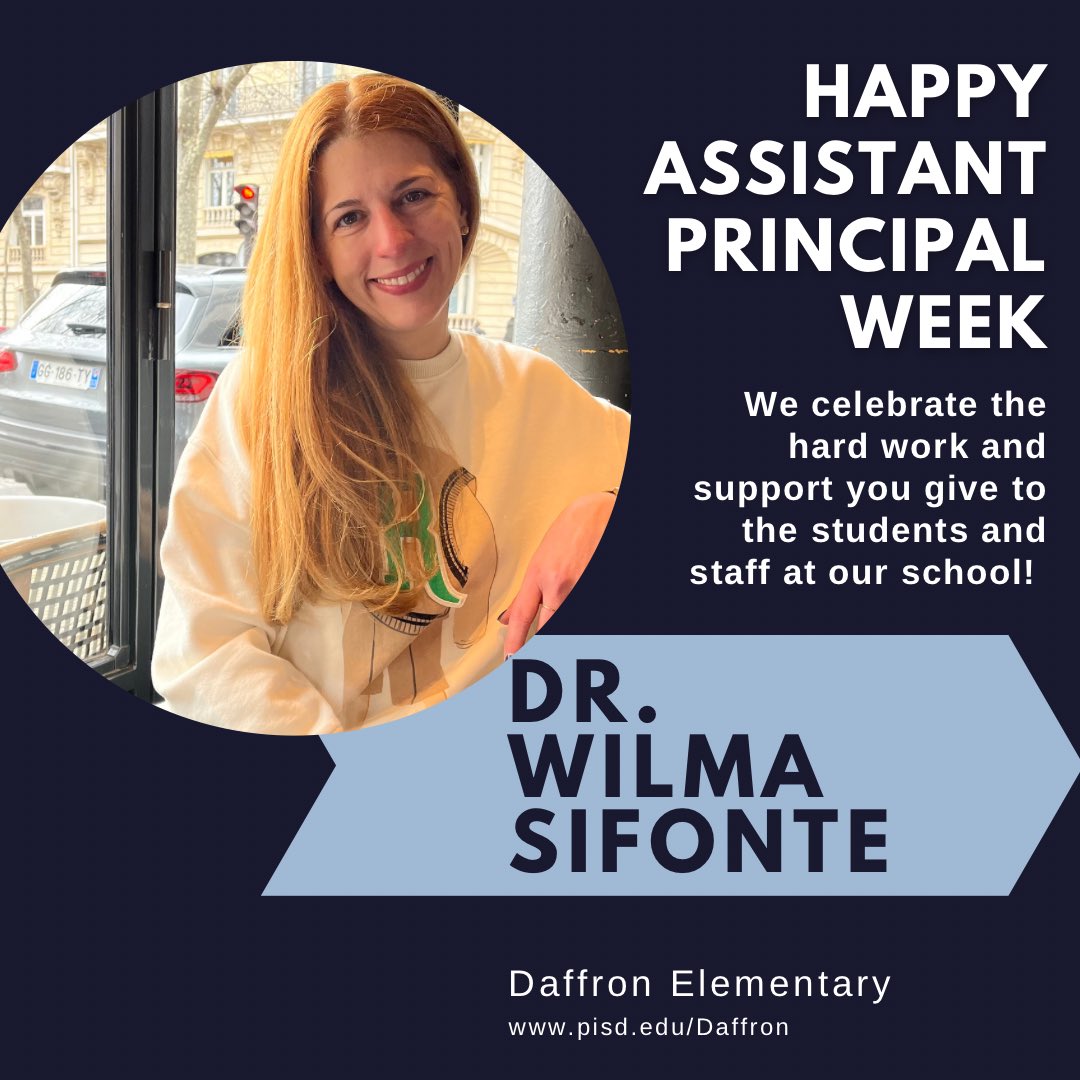 We are celebrating National Assistant Principals Week! Special thank you to Assistant Principal Dr. Sifonte for your support of students and staff. #APweek23  #PISDDedicatedtoCaring #BelievePlanoISD