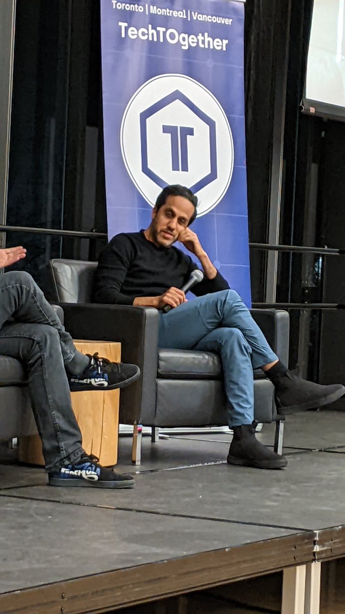 rickspence's tweet image. Great story from Hussein Fazal:
&quot;Why write code before you&apos;ve validated your idea?&quot;
He built Snap Travel to help consumers book hotel rooms via chatbots. First 100 reservations came from booking clients live (on sites like Hotels. com) over text on their personal phones.
#TechTO