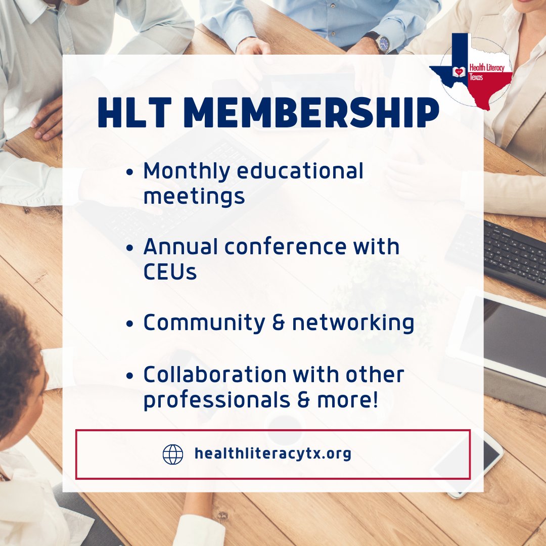HealthLitTX's tweet photo. Enjoy the following perks with FREE membership! Email info@healthliteracytx.org to become a member today. https://t.co/itSWMWk3iO