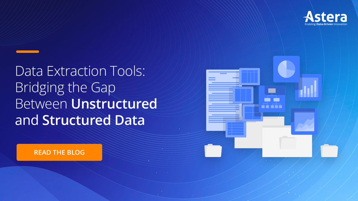 AsteraSoftware's tweet image. Want to know why data extraction is crucial for your business? Check out our blog to discover the benefits of automated data extraction tools and how they can help you make better decisions: bit.ly/3UefFfR
#dataextraction #automateddataextraction #businessintelligence