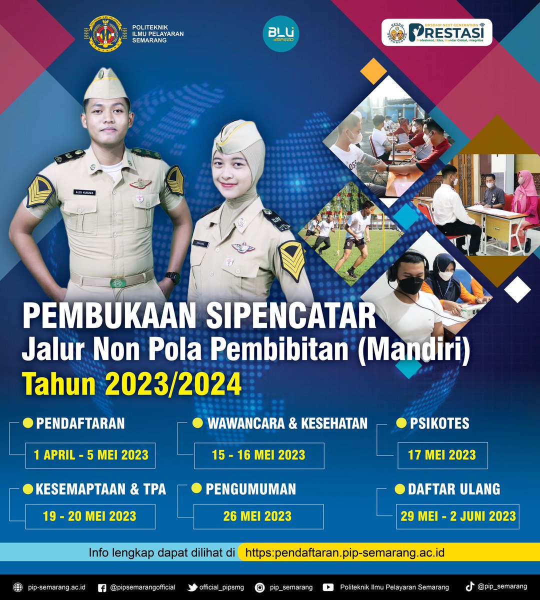 official_pipsmg's tweet photo. Catat tanggal pentingnya ya 📝
https://t.co/qNIL06YC41
Pendaftaran mulai tanggal 1 April 2023 melalui:
https://t.co/Ncqw2K5Ub7
@kemenhub151
@BPSDMP151
@pipsemarang_
#pipsemarang
#kemenhub
#kemenhub151
#bpsdm
#bpsdmp151
#sipencatar2023
#mandiri
#budayakanbaca https://t.co/pa5O3bHn9U