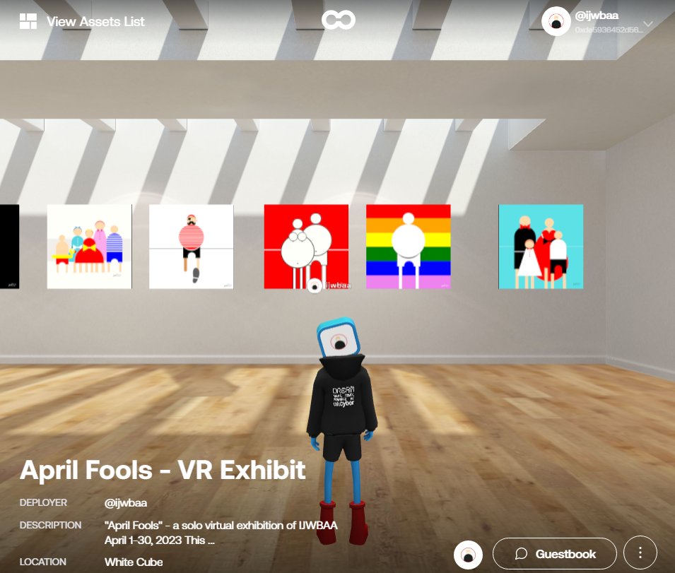 IJWBAA's tweet photo. April Fools
- a solo VR exhibition
come and visit the show at https://t.co/5Xv7AhxPDp
#oncyber #virtualrealityshow #virtualrealitygallery #virtualtour #digitalartist #nfts #digitalart #nftartist #wannabelabs #ijwbaa #popart #popartist #modernart #artph #painter https://t.co/H6mq3GbzxO