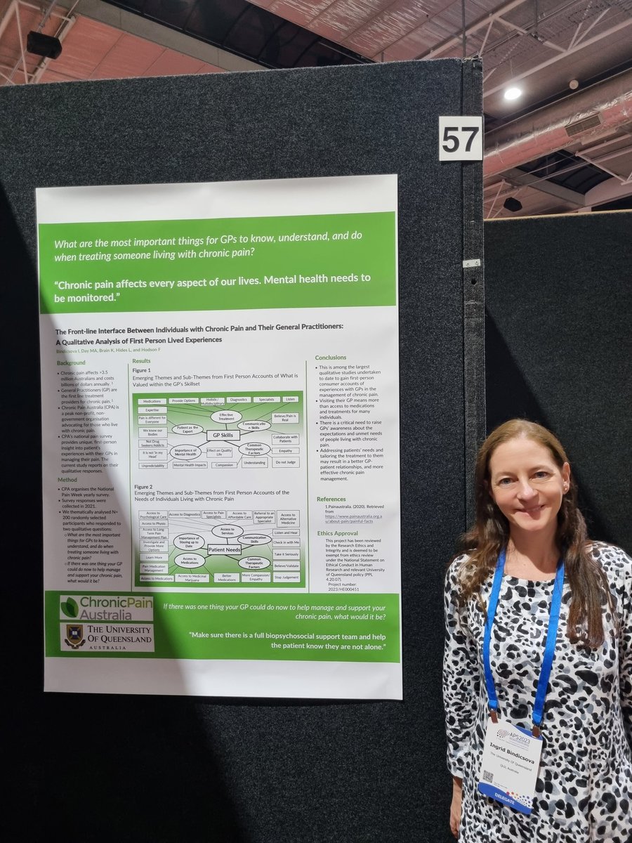 Ingrid Bindicsova (@ibindicsova) on Twitter photo I had the pleasure to present our poster # 57 yesterday <a href="/AusPainSoc/">Australian Pain Soc</a> Thank you <a href="/fionahodson1/">Fiona Hodson</a>, <a href="/Dr_KBrain/">Katherine Brain</a>, <a href="/ChronicPainAust/">Chronic Pain Australia</a> and <a href="/dr_melissa_day/">Dr Melissa Day, PhD</a> for contribution.
It was great to chat with excellent clinicians and fellow researchers. Received a lot of amazing and useful feedback. I had the pleasure to present our poster # 57 yesterday <a href="/AusPainSoc/">Australian Pain Soc</a> Thank you <a href="/fionahodson1/">Fiona Hodson</a>, <a href="/Dr_KBrain/">Katherine Brain</a>, <a href="/ChronicPainAust/">Chronic Pain Australia</a> and <a href="/dr_melissa_day/">Dr Melissa Day, PhD</a> for contribution.
It was great to chat with excellent clinicians and fellow researchers. Received a lot of amazing and useful feedback.