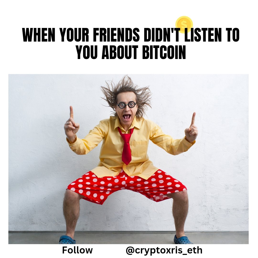♥️💰 When your friends didn't listen to you about Bitcoin😏
- - - - -
Double Tap ♥️ &amp; share/tag a friend.

Comment Below 👇! 📈

👉Follow us
@CryptoXris_eth 🔥

🔗 Link in bio
.
.
.

#bitcoins #bitcoinnews #eos #chainlink #cryptocurrencymarket #blockchainrevolution