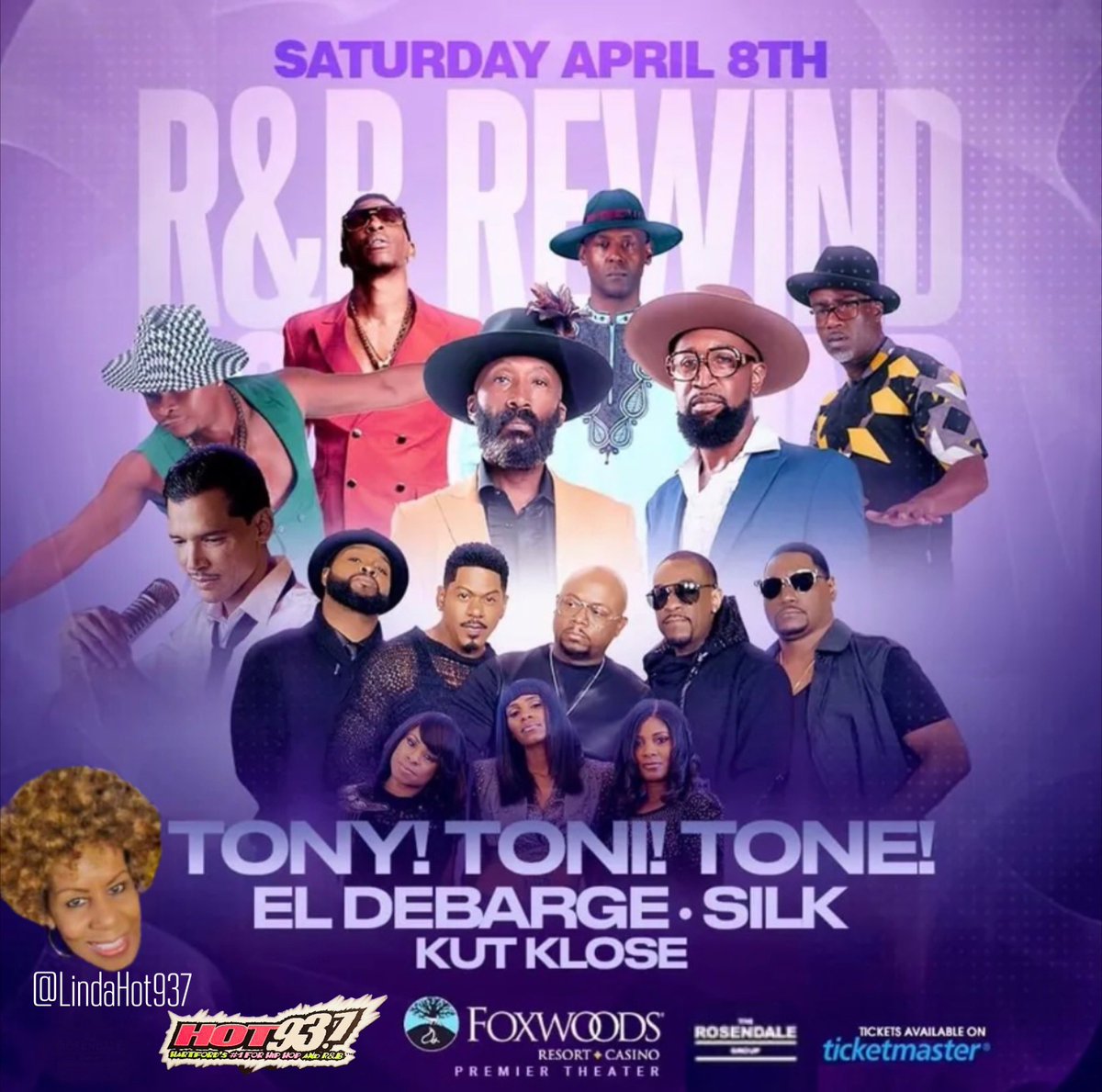 All week @LindaHot937 #latenightlove will hook you up to the #randbrewind <a href="/FoxwoodsCT/">Foxwoods Resort Casino</a> this Saturday April 8th. Featuring <a href="/TonyToniTone1/">Tony! Toni! Toné!</a> <a href="/ElDeBarge/">El DeBarge®</a> <a href="/TheGroupSilk/">SILK</a> &amp; <a href="/kutklose/">Kut Klose</a> #freetickethookup.