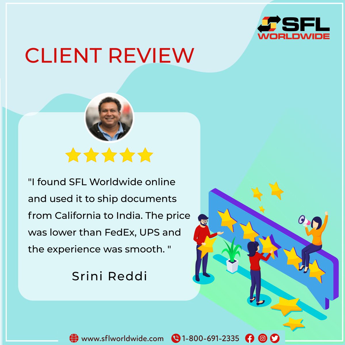 Our customers are our top priority! Check out this testimonial from a satisfied customer who trusted us with their shipping needs. Thank you for choosing us! 🙌🚛📦 #SFLWorldwide #CustomerTestimonial #CustomerSatisfaction #ShippingCompany