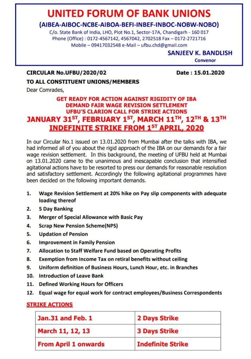 RedSaluteIn's tweet photo. It would've been a history if we were on INDEFINITE STRIKE from 1st April 2020. Due to COVID-19 it did not happen.

#12thBPS
#5DaysBanking
#OPSforBankers https://t.co/VuAt6P7ItC