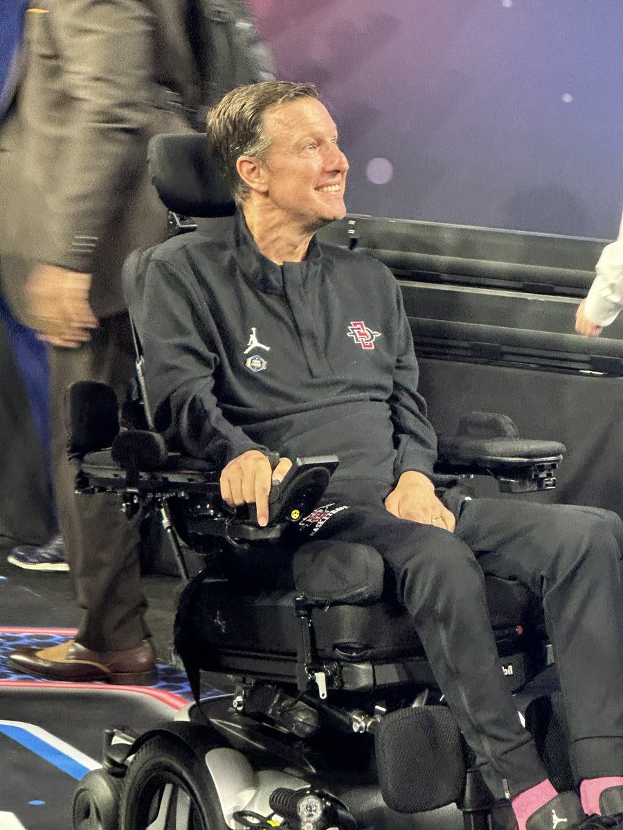 GoodmanHoops's tweet photo. Mark Fisher. Coaching on the bench in the national title game. 

Miracles do happen. 

Best person I have ever met doing this job. https://t.co/iT6qy1Q4Pf
