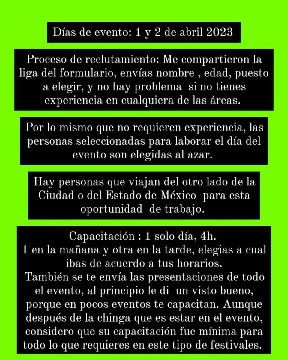 TerrorRestMX's tweet photo. Más de la EXPLOTACIÓN laboral en @AXECeremonia 

La esclavitud en los festivales de música. https://t.co/Z0ngJKmLsw