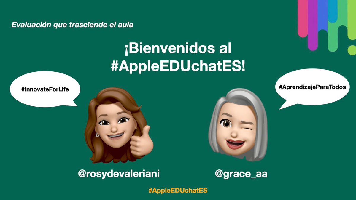 LearningDC_'s tweet image. Esta noche y haciendo honor a las características de los #AppleDistinguishedEducators, @ROSYDEVALERIANI y @grace_aa, lideran la conversación "Evaluación que trasciende el aula". Estamos listos para aprender de ellas. #AppleEDUchatES. ¿Y tu, desde donde nos acompañas?