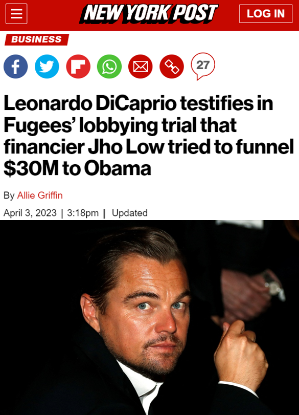 AwakenedOutlaw's tweet photo. Does anyone doubt that #Obama was well aware of, and almost certainly involved with, the effort to illegally funnel $30M into his election coffers?

DiCaprio took the stand Monday in the federal trial of a prominent ’90s rap artist accused of funneling money from a Malaysian financier who reportedly sought to donate tens of millions of dollars to President Barack Obama’s 2012 reelection campaign

https://t.co/deGIWmWU2Z