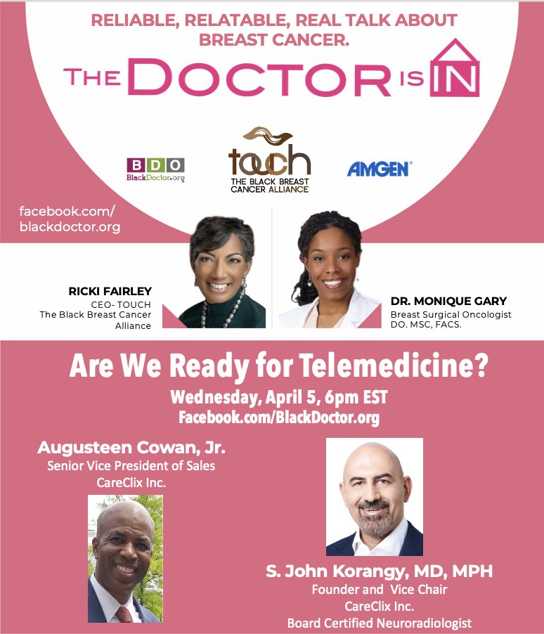 It's #MinorityHealthMonth, let's make sure that we consider all of the ways we can work towards the best health outcomes possible. Will telemedicine improve health equity, access to quality care? Would you trade your smart phone for a rotary dial phone?
Wed 4/5, 6pmET