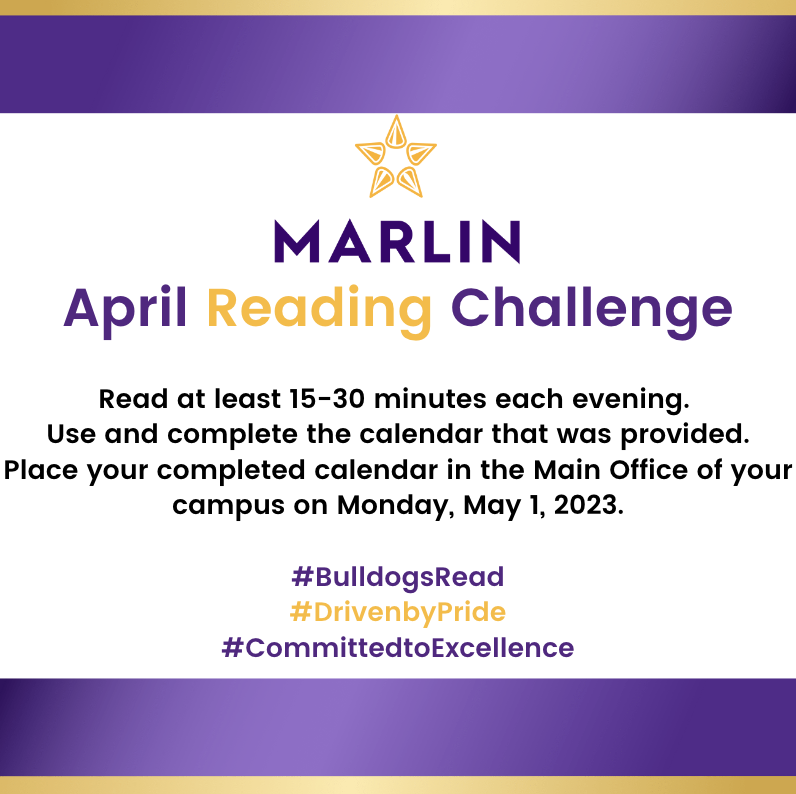 MarlinISDTX's tweet photo. πWe are excited to kick off our #AprilReadingChallenge. The five following benefits are associated with reading:
1. Stress reduction
2. Improves concentration and memory
3. Expands vocabulary & writing abilities
4. Enhances knowledge
5. Increases imagination and creativity https://t.co/7prsGYFMtK
