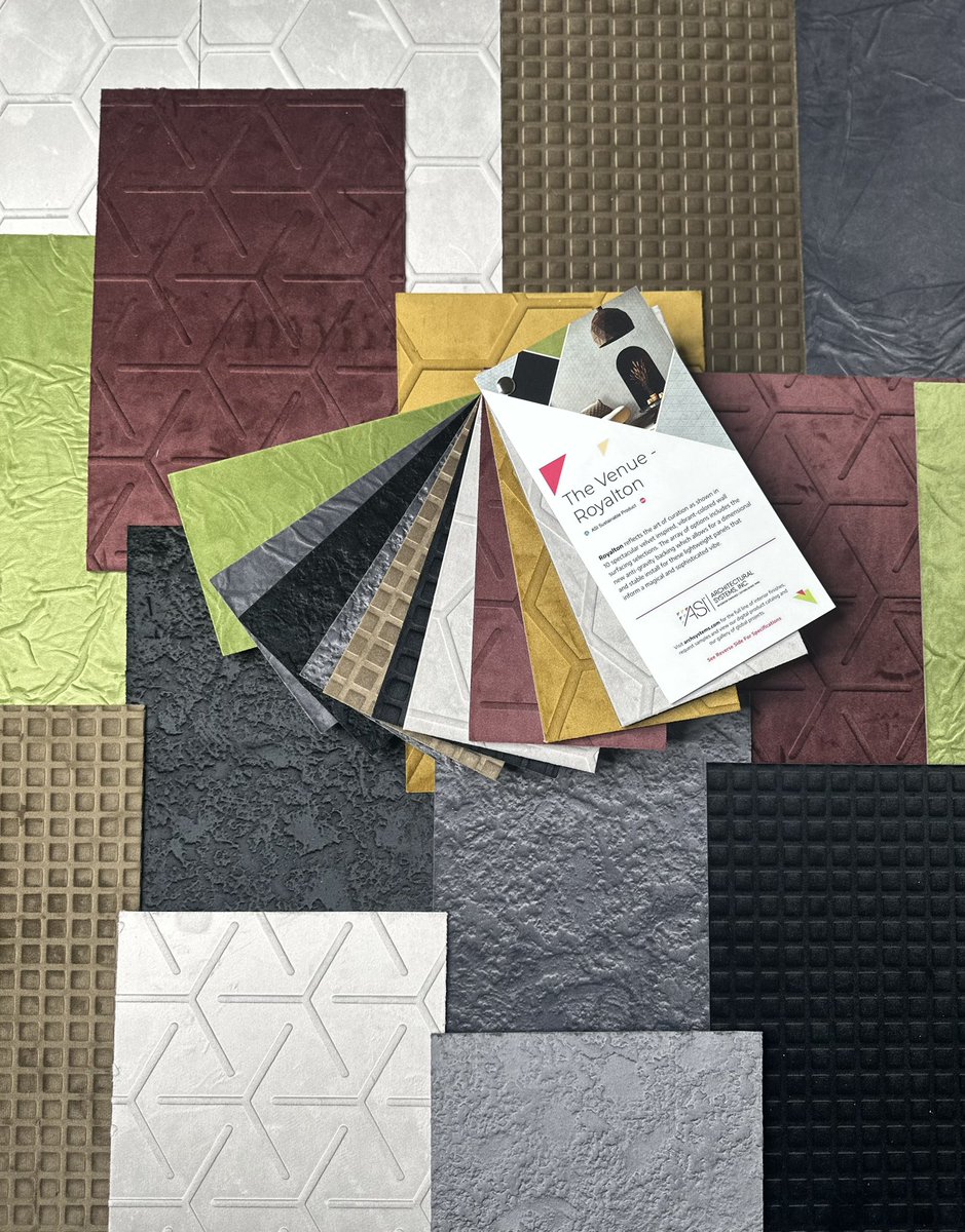 The New Royalton Collection Awaits You!

This latest in the Venue Series includes 10 velvet-inspired wall surfacing selections offered with an anti-gravity backing option for an optimal install!

archsystems.com/collections/th…