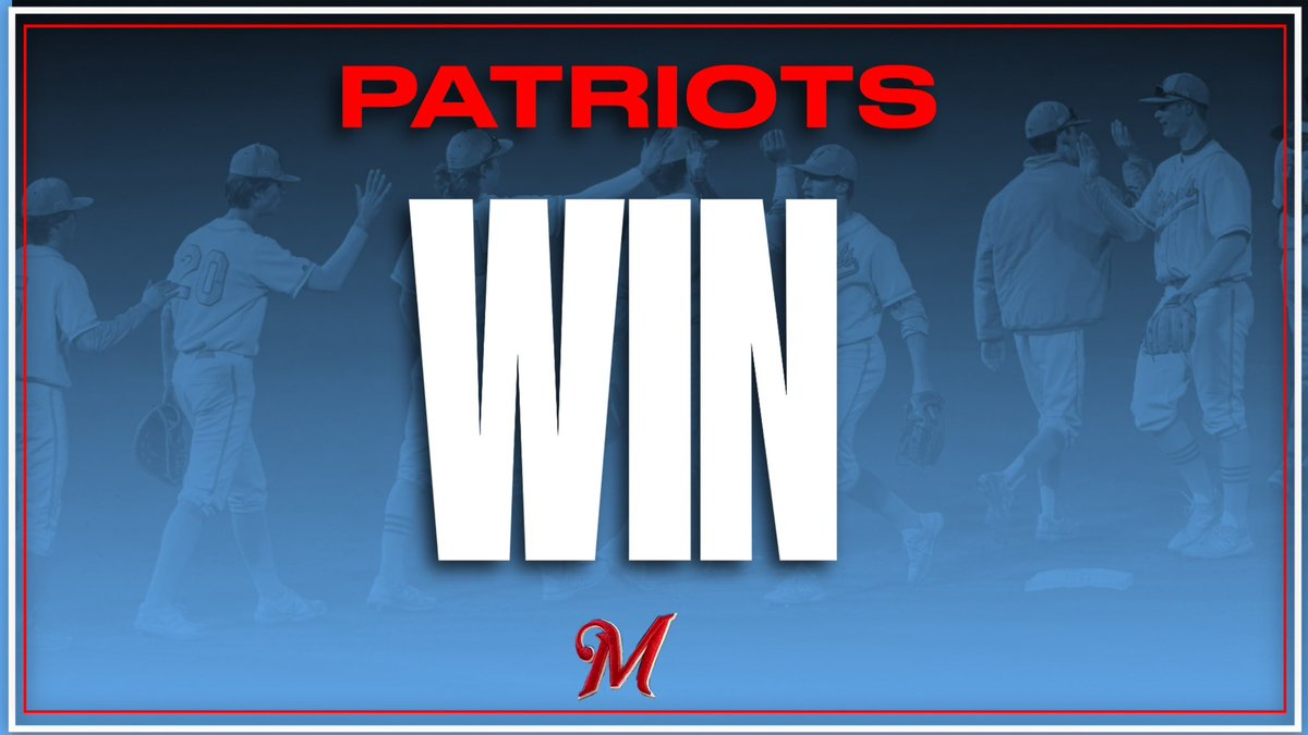 Patriots win 5-2.

WP: <a href="/eric_meilinger/">Eric Meilinger</a> CG 5 H 11 K

<a href="/BryceHarder5/">Bryce Harder</a> 2-3 3 SB
<a href="/CollinCrane_24/">Collin Crane</a> 2-4 RBI
<a href="/JamesMelehes/">James Melehes</a> 1-4 3 R HR
@landen_vo 2-3

#Pats