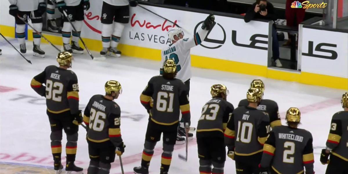 fadi_ballou03's tweet photo. @jbecher @c_marleau This was from when he broke the most NHL games played record. I thought it was truly a classy move by the knights to congratulate him. Gained some respect for our biggest rivals :) https://t.co/aeSc1L0iGv