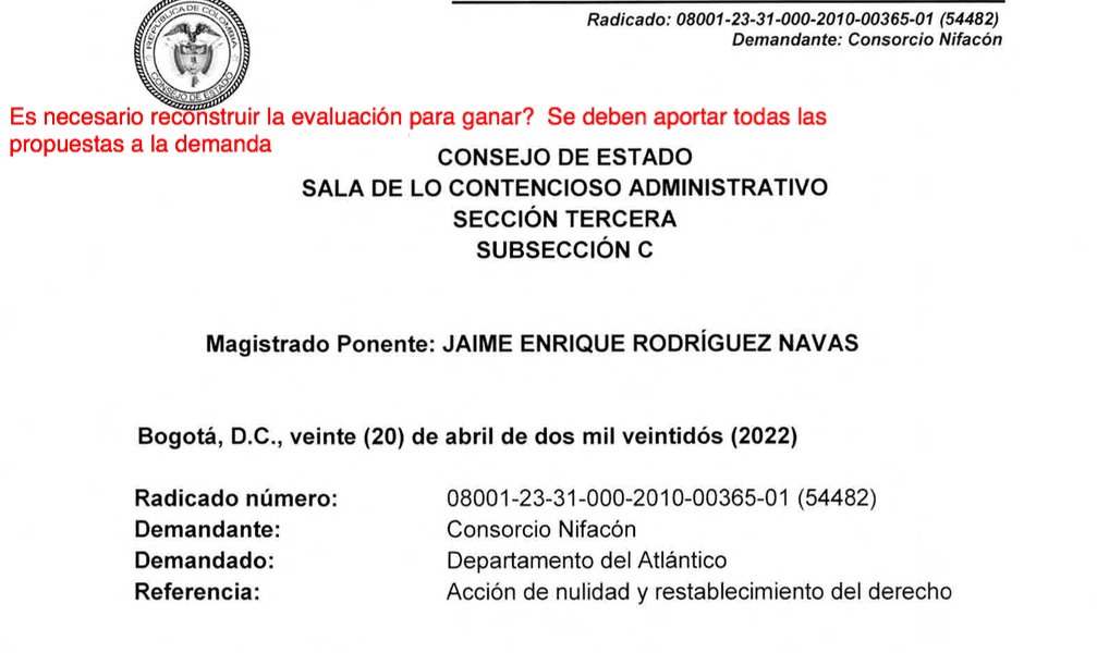 Juan_M_Duque's tweet photo. Contratista

Si pretende demandar por la no adjudicación de un contrato para pedir la utilidad, debe demostrar que el que ganó no era el mejor

También que su propuesta era la mejor, reconstruyendo toda la evaluación, aportando al proceso todas las propuestas

Q no le pase esto👇 https://t.co/5zrVBzzlZh