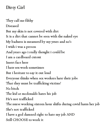 weaselpress's tweet photo. From "Dirty" by @laura_lemoon 

https://t.co/Sc5ow8mWL5

Dirt is a hard read at times, but a read that will punch you hard in your face.

#poetry #NationalPoetryMonth https://t.co/53wEnVouCm