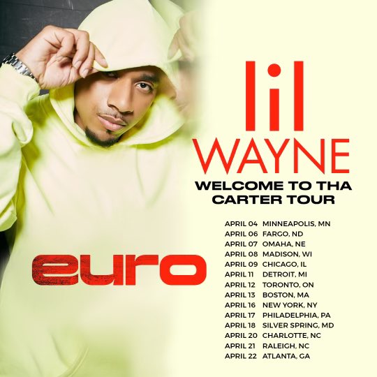 euro's tweet photo. Welcome To Tha Carter tour starts tomorrow! 😈📍see you there https://t.co/VKy1qHARmb