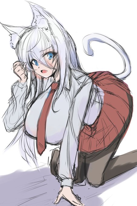 wipだよぉ
まーたこのねこけもみみJK描いてる～ 