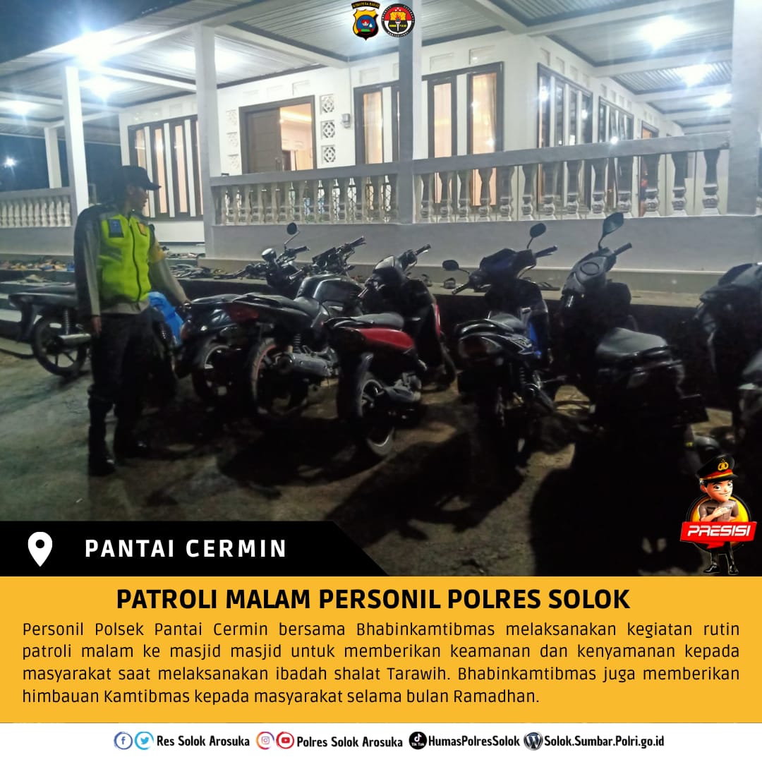 AndaAbek's tweet photo. Giat patroli personil Polsek Pantai Cermin untuk terciptanya keamanan bagi masyarakat dalam melaksanakan ibadah. https://t.co/WhiUaFWCxF