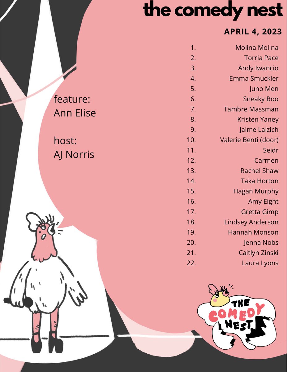 ComedyNestSEA's tweet photo. This week at The Nest our feature is one funny mamajama, Ann Elise and the super great host AJ Norris! Doors at 7:30, show at 8 pm in the Jewelbox Theatre @SeattleJewelBox 

The producer for@this evening is Natalie Holt. https://t.co/6BacRCWCOh