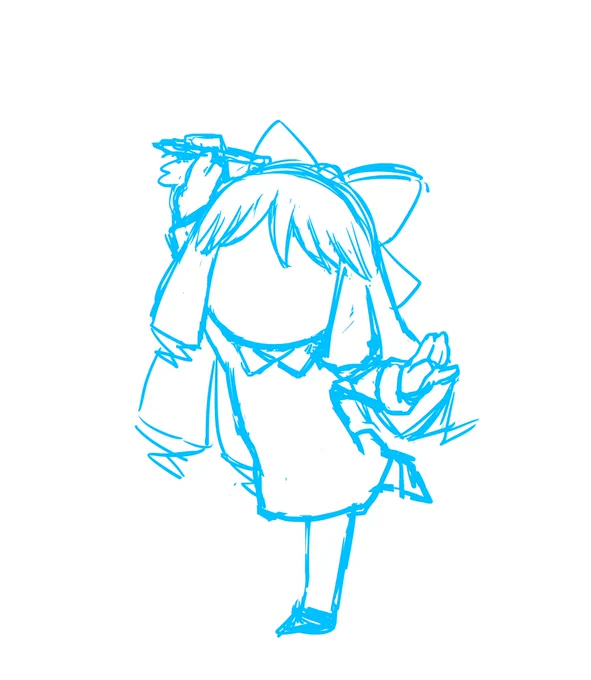 ラフで顔描くときと描かないときがあるけど描いてもかなりざっくりだった 