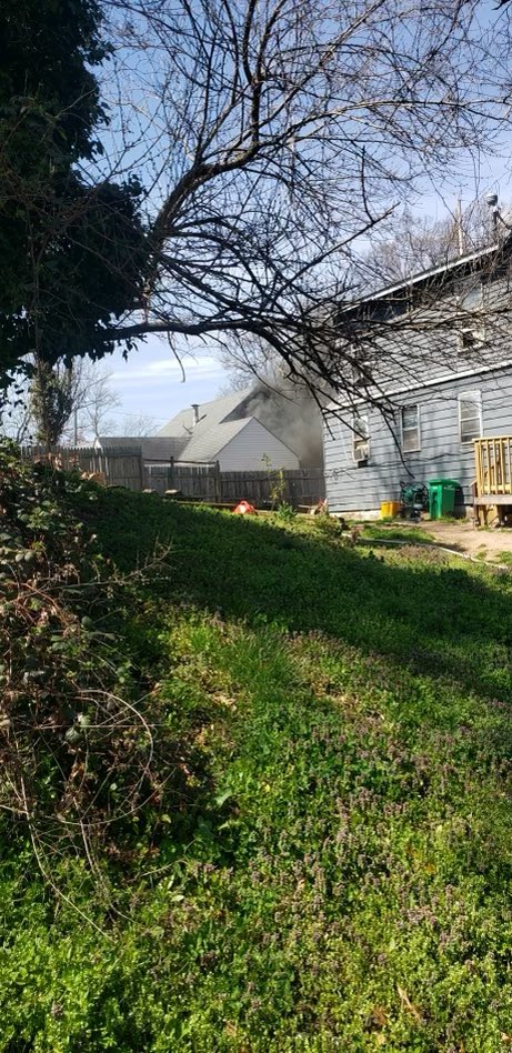 Kentland33's tweet photo. #Engine332 was dispatched to the 6300blk of Powhatan St. for a reported house fire. Engine Co. 9 arrived with fire showing from the Bravo Side basement windows. Engine 332 arrived 3rd due and stretched the Kentland 250’ Stinger from the rear to Side Bravo to cover the 1st floor. https://t.co/JZagKDfxjW