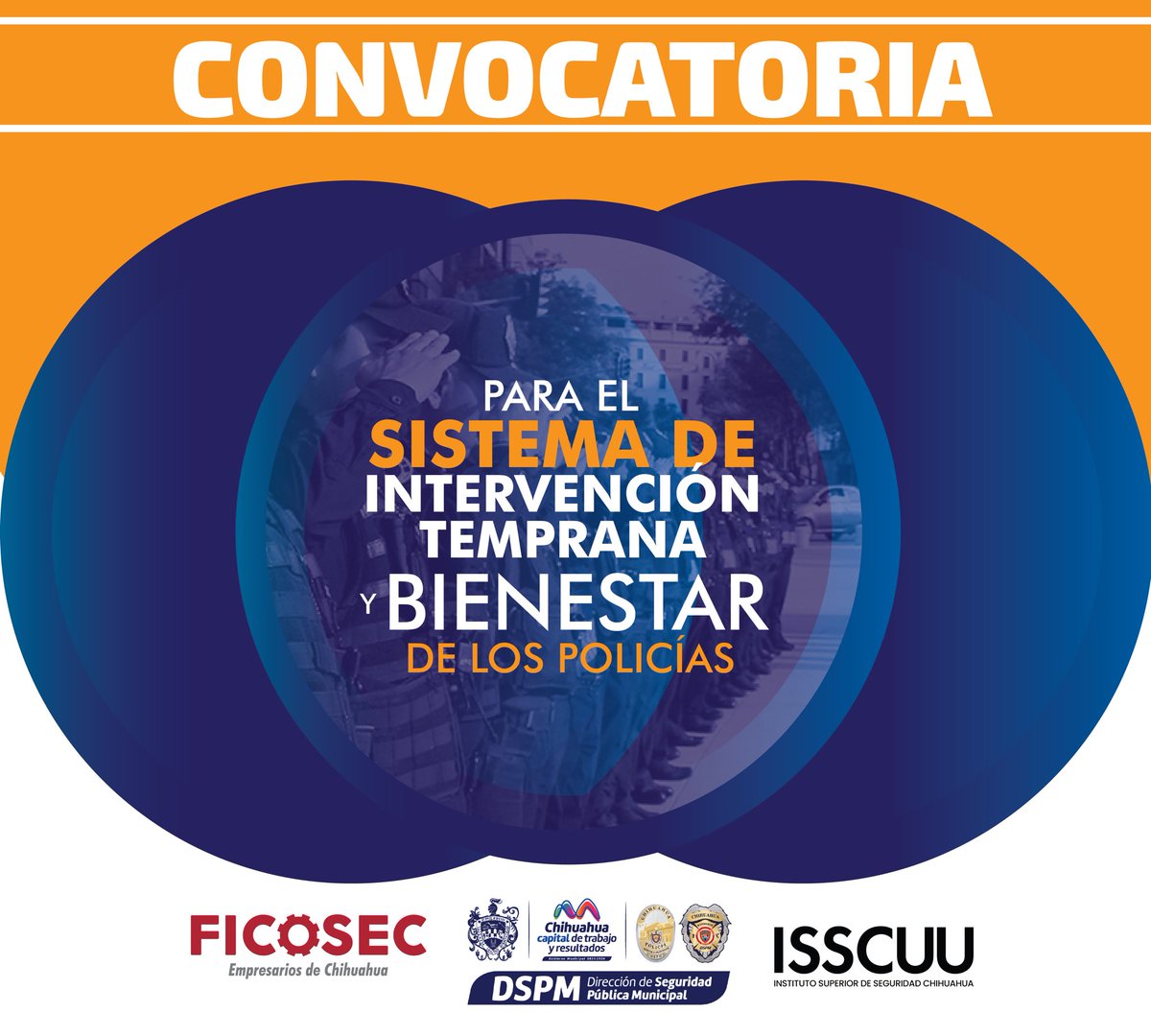 chihuahuampio's tweet photo. ¡Aún estás a tiempo!
A través de @FICOSEC lanzamos estas convocatorias para la implementación de un sistema de intervención temprana además del diagnóstico, revisión y acompañamiento ☝🏻para las y los elementos de @policiachih y sus familias. 👨👩👦👦 https://t.co/YwZu5Vph1Y