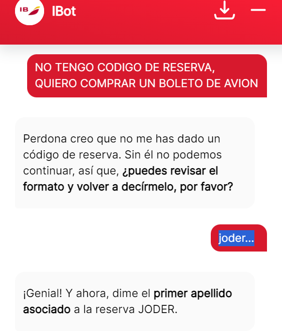Breakers_INC's tweet photo. Estimada @Iberia... vayan encargando un filtro para groserías y una licencia de #chatgpt4 https://t.co/Kr3YLALTm6