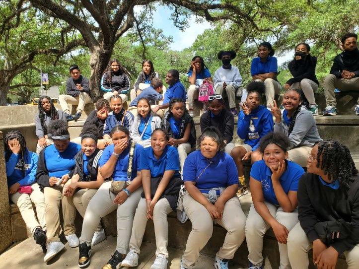 7th graders got a taste of campus life today as they toured LSU. They got a chance to visit the Quad, see Mike the Tiger, check out the state-of-the-art engineering building and get lunch at the student union, all while learning about the various academic programs offered at LSU.
