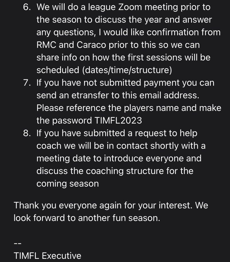 Update for the upcoming season!!!