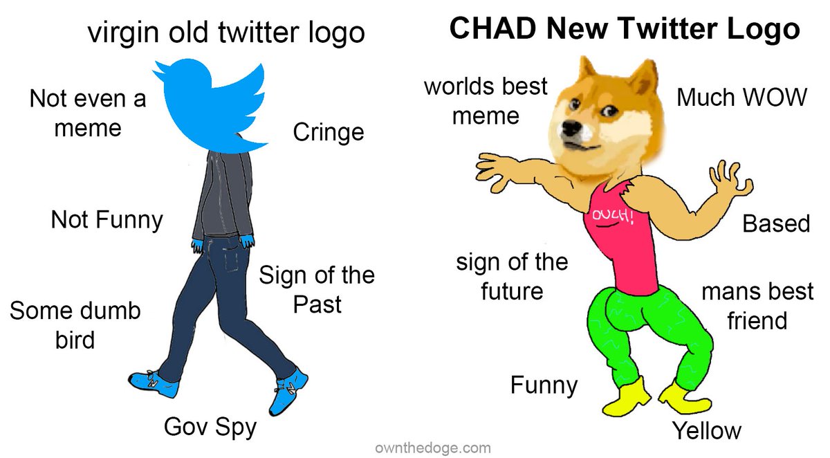 We (@ownthedoge) wholeheartedly support the new Twitter logo ❤️ Long live  the Doge!