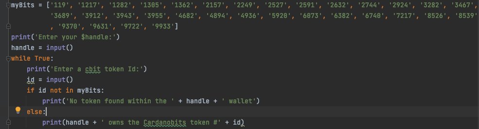 brogram_8da's tweet image. program lets user type in a id and check whether the name is in the list of tokens.
uses: loop, if & else, and not in
#ATBS #l3arn