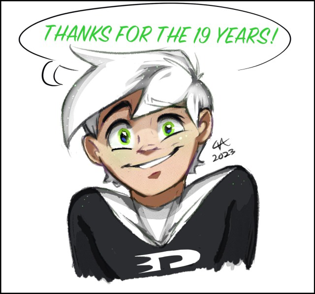 CorinnetheAnime's tweet photo. Happy #Dannyversary everyone! Cant believe the show turns 19 today. And I joined this phantom back in 2013. Heck, if it wasnโt for DP, I never wouldโve met Krossan, the very artist who inspired me to grow in my art.
Here is to you, phandom! #dannyphantom #dannypocalypse https://t.co/e7k8CZJHDe