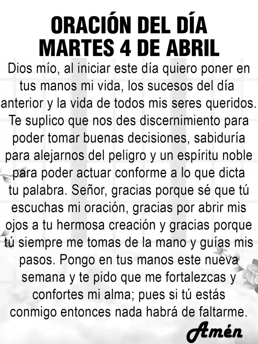 Oración del día martes 4 de abril de 2023.