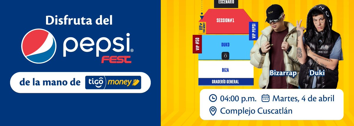 #HolaAmigosHolaAmigasHolaChicosHolaChicasHolaPipol 

Gracias a #TigoMoney los queremos premiar con 2 entradas (DUKO) para el Pepsi Fest, solo tienen que dar RT y responder, ¿Para qué es lo que más usas Tigo Money? ¡Y listo, ya están participando! 

*Martes, 11am finaliza dinámica