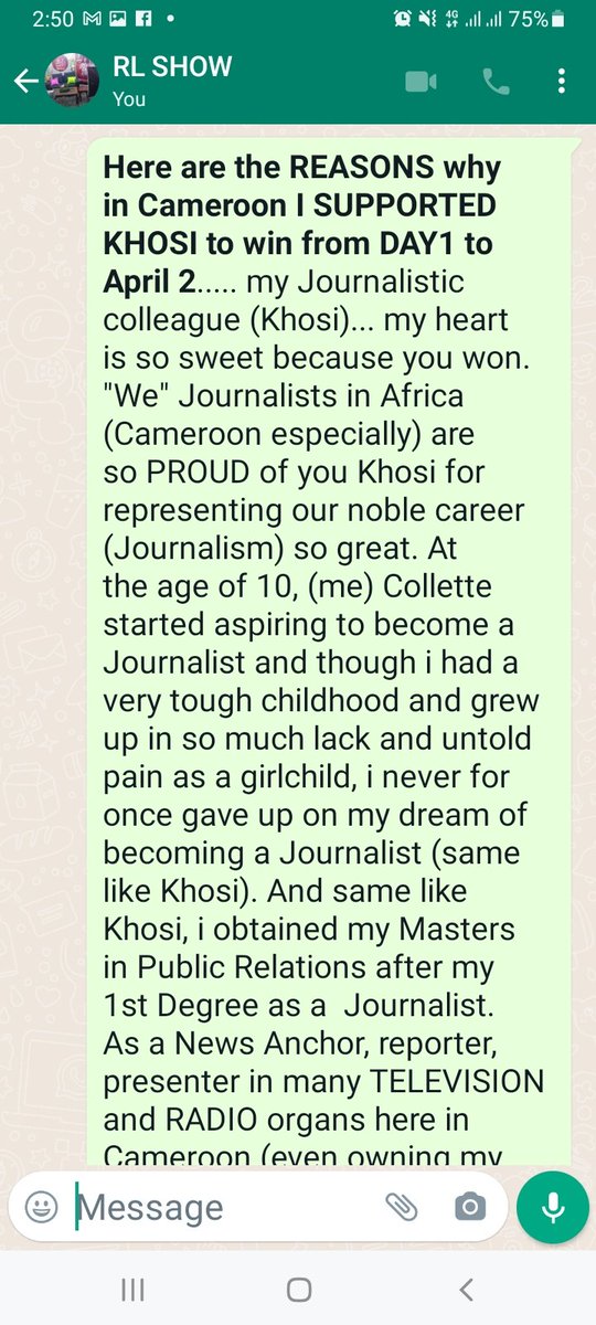 collette_lum's tweet photo. *These screenshots contain REASONS why in Cameroon I SUPPORTED KHOSI to win from DAY1 to April 2*..... my Journalistic colleague (Khosi)...
@XollyMnyandu https://t.co/cZjDZqDPbf
