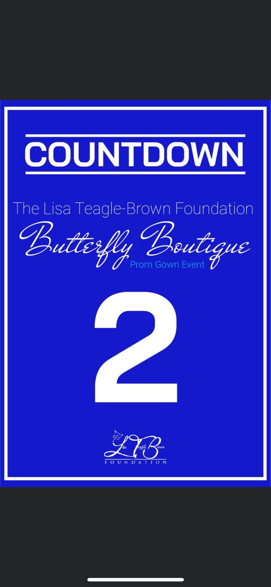 LisaTBF's tweet image. 𝗧𝗪𝗢 𝗗𝗔𝗬𝗦 until The LTBF Butterfly Boutique Prom Gown Event! Please join us at The Promenade Reception Hall, where every girl will be treated like a princess🦋
*All gowns are NO COST*

#prom #promevent #proms #prom2023 #phillynonprofit #nonprofit #philadelphia #phillyevents