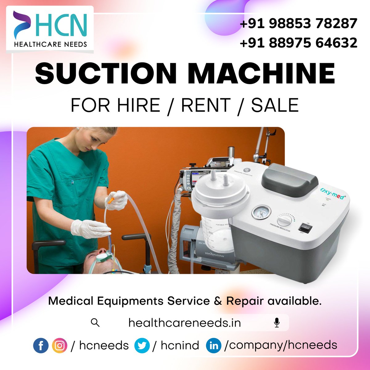 HCNInd's tweet image. Suction Machine For Sale or Rent.
Medical Equipment Sales, Service and Repair available.

#suctionmachine #suctionpump #suctionmachineatlowcost #suctionpumpatlowcost #suctionpumpinhyderabad #suctionmachineinhyderabad #suctionmachineforsale #suctionmachineforhire #oxymed #medical