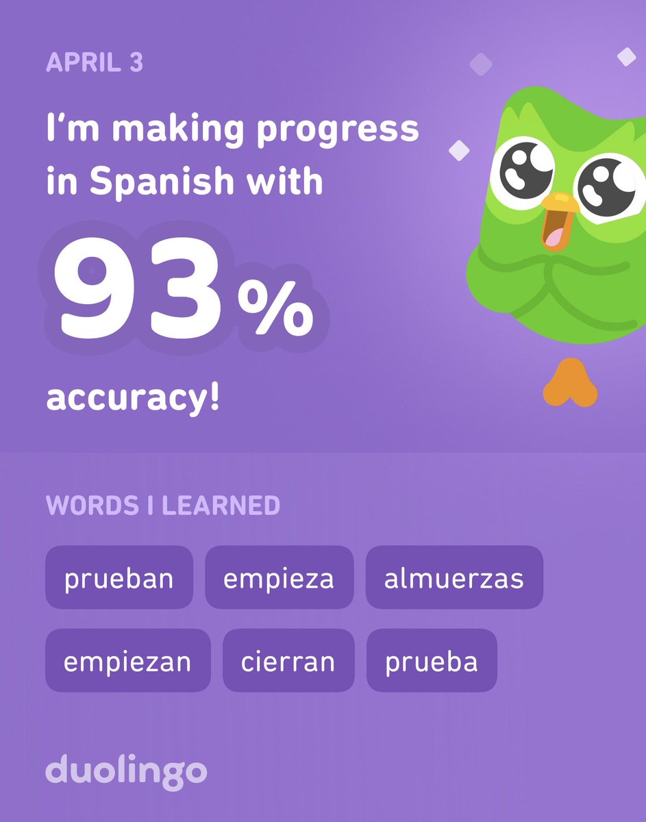 I’m learning Spanish on Duolingo!