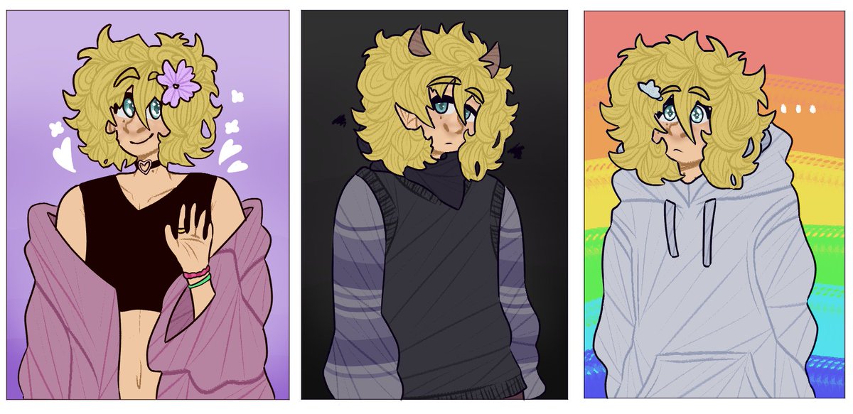 jollyhauntings's tweet photo. [ 🎪Forgotten Circus ]

🎭Who's who? 

✨Rudy is a system in FC! Some of his alters wear certain outfits/items to show who's fronting! From left to right, there's Constella, Null, and Storm!

[ #art #digitalart #ArtistOnTwitter #oc #sharedoc #forgottencircus ] https://t.co/cVXTlDqWmd