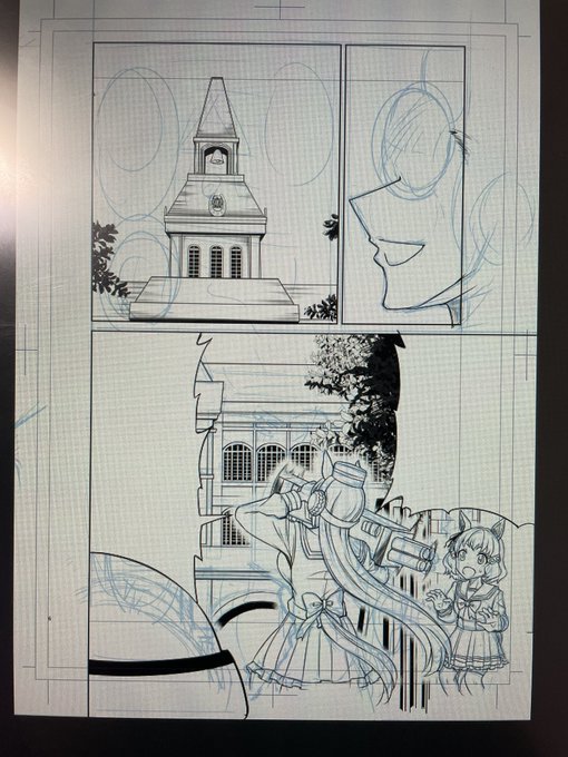 新刊のペン入れゴリゴリ進めてる。 