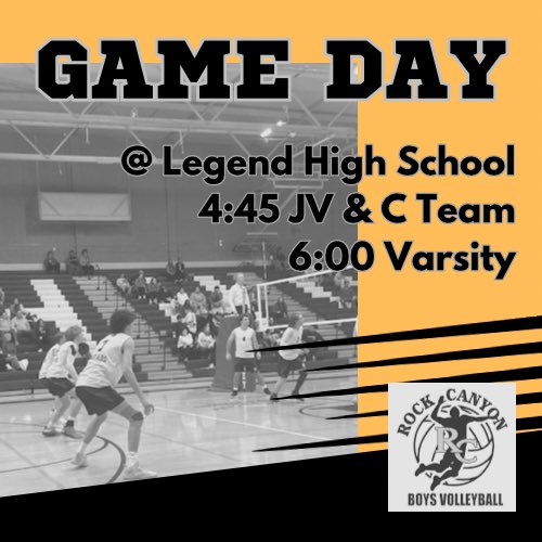 Come support boys volleyball at Legend tomorrow! 
Varsity at 6pm
JV and C-Team at 4:45pm