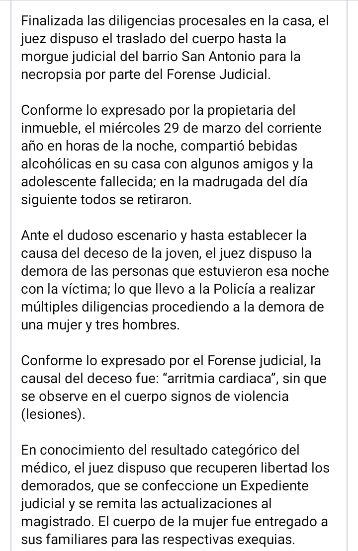 Si fue una arritmia y estaban en una juntada¿Por qué no se denuncio o llamo a la ambulancia la misma noche?