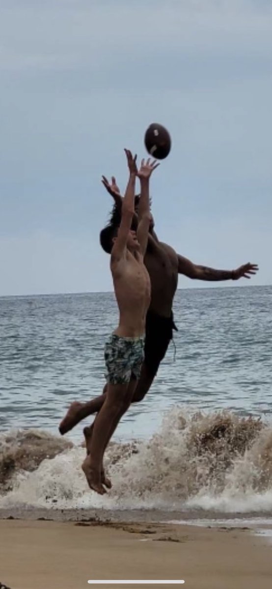 At the beach in Hawaii #beach #football #fun