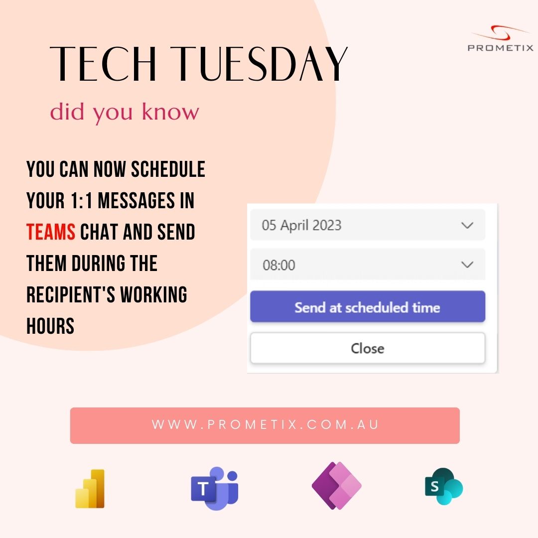 PrometixAus's tweet photo. Attention Microsoft users! 🚨 You can now schedule messages based on recipient availability 📅 Say goodbye to endless scheduling emails and hello to a more efficient way of communicating! #Microsoft #Productivity #Efficiency #SchedulingMadeEasy https://t.co/TohDFUo5Ei