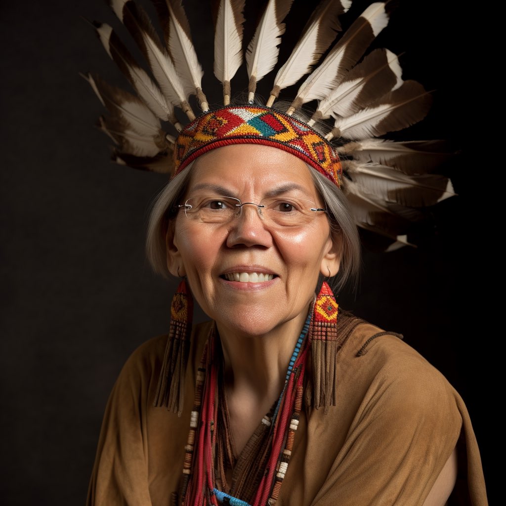 mitchelldanger's tweet photo. Elizabeth Warren as a native Indian --v 5 https://t.co/XEHdUT0phf
