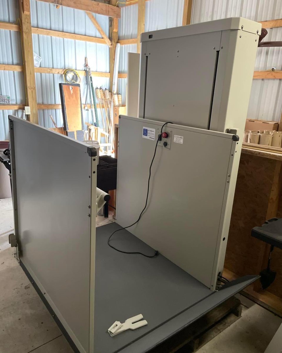 Thanks to a partial grant from the Ripley County Community Foundation and a price reduction donation from the seller we now have a wheelchair lift for access to the stage in the building!
