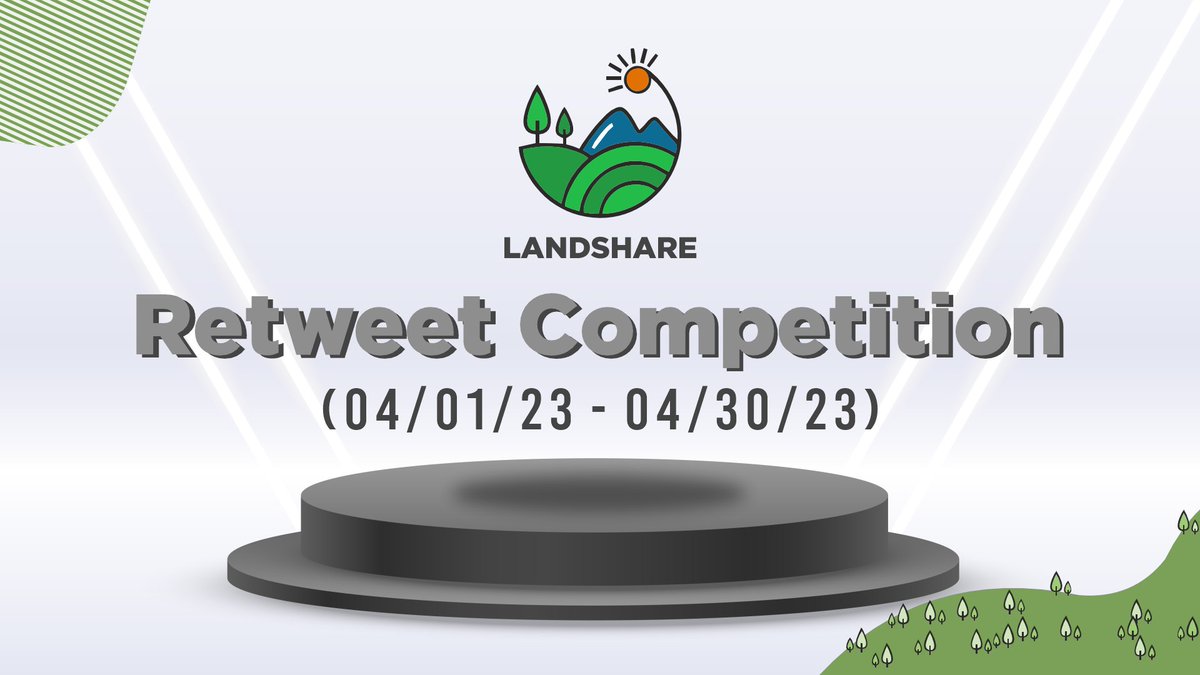Announcing the Twitter Retweet contest🔁  
  
Simply retweet all our posts this month to enter the 350 $LAND draw.  
  
You can also comment to increase your chances of winning.  
  
Winners will be announced on May 1.💰
  
Learn more and get started: landshare.medium.com/new-bounties-a…